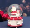 Brinquedo papai noel bola de cristal luzes de natal água rotativa caixa de música de neve de presentes brinquedos infantis