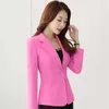 Wiosna Jesień Damska Blazer Elegancka Moda Lady Blazers Płaszcz Garnitury Kobiet Plus Rozmiar Biuro Krótka Kurtka Formalna Kostium Topy AH748 X0721