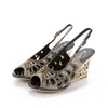 G-Sparrow 2021 Lato Diament Roman Peep Toe Crystal Stiletto Heel Heel Buty Kobiety Kliny Rhinestone Sandały