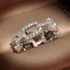 Top Hop Hip Vintage Fashion Jewelry Кольцо из стерлингового серебра 925 пробы с крестом Pave Белый сапфир CZ Diamond Женское обручальное кольцо на палец Gift282h