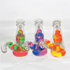 Pipe à eau en silicone Hookahs Mini Beaker Bong Plate-forme pétrolière incassable avec bol quartz banger clous pipes à fumer en verre