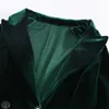 Nerazzurri Высокое Качество Длинные Зеленые Черный Мягкий Бархатный Требовый Пальто для Женщин Падение Пика Отворота Британский Стиль Aledcoat 210820