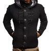 Höst Vinter Personlig Ny Hooded Sweater Mäns Clothe Knit Cardigan Jacka Man Kläder Tröjor