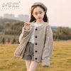 Cardigan tricoté pour filles vêtements d'automne et d'hiver 3-13 ans pull pour enfants grands enfants pull style fille 211106