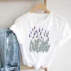 Женская печать цветочный цветок 90-х мультфильм женская уличная одежда стиль мода одежда печатает тройник топ футболка женская графическая футболка X0628