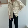 春の女性長袖コーデュロイシャツヴィンテージトップス韓国のファッション特大の厚いブラウス210421