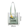 ショッピングバッグカジュアル大容量の女性ハンドバッグ新しい人気のゼリー透明バッグファッション高品質PVCクリアショルダー220310