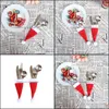 Natal festivo suprimentos gardenchristmas decorações 1 pc chapéus decoração tableware pacotes em casa festival festa mesa colher colher armazenamento de garfo