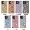 2 i 1 Diamond Rhinestone Glitter -telefonfodral för iPhone 14 13 13Pro 12 11 Pro Max XS XR 7 8 Plus Samsung S23 S22 S21 Ultra 5G Hybrid TPU PC Back Cover med OPP Bag