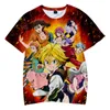 T-shirt da uomo T-shirt anime Seven Deadly Sins Nanatsu No Taizai 3D Stampa Streetwear Uomo Donna Moda T-shirt a maniche corte Hip Hop Tshirt Tops 2024 nuovo