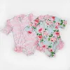 Girl Floral Swan Swimming Suits Trends Kids Swimsuit Baby Fashion Hawaii Bath Suit Children European Style 210619