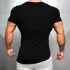 Märke Cotton Mens Gymkläder Manlig Slim Fit T Shirt Man Fitness T-shirts Casual O-Neck T-shirts MuscleGuys Mens Tops Tees 210421