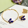 Brand Pure 925 Sterling Silver Jewelry For Women Blue Lapis Butterfly Wedding Jewelry Set Earrings Necklace Bracelet Rrings8650084