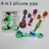 4 in 1 tubi Smoe a concentrato di nettare in silicone con piatti di vetro della punta di paglia di vetro da 14 mm Gr2.