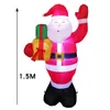 Juldekorationer Santa Claus LED Lysande Julgran Uppblåsbara Hem Trädgård Snögubbe Modell Xmas Ornaments W-01149