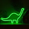 Dinosaur Forme Design Neon Signal Light Room Dorations murales à la maison