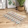 Nordique coton et lin tricot tapis Style ethnique tapis gland petit tapis chambre cuisine tapis tapis Boho lavable décoration de la maison 210917