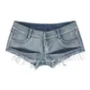 Shorts femminile sexy jeans corti da donna Donne mini bassa vita in jeans estate nappe in cotone magro per