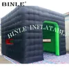 Celebration Ceremony 5x5m Big Green / Black Inflatable Cube Tent Square Kiosk med dörr för utomhus evenemang