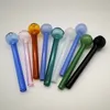 10cm Pyrex Glass Oil Burner Pipe Tobcco Dry Herb Colorful HandPipes Smoking Accessories Tube 4 Inch Hand Pipes