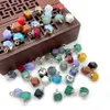 8x11mm Polygon Plating Edge Natural Crystal Stone Charms Rozenkwarts Hangers Trendy voor het maken van sieraden Groothandel