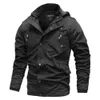 Бомбардировщик мужчина осень утолщение военное пальто хлопчатобумажная армейская куртка черная пилотная куртка с капюшоном теплый пальто мода одежда зима x0710