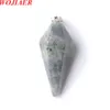 Wojiaer Hexagonal Pyramid Pendant Necklace Natural LaBradoirte Gem Stone Reiki Chakra Dingle Pärlor smycken Z9091