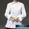Black White Long Sleeve Shirt Hotel Restaurant Chef Jacket Culinary Uniform Bistro Bar Cafe Hospitality Catering Work Wear B741