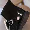 Kindermeisjes enkel laarsontwerper Martin Boots Pu Leather Bowknot Children Winter Shoes Rubber Non-Slipping Sole