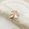 4 Colors Tree Leaf Napkins Ring Solid Color Metal Dining Hotel Restaurant Wedding Desktop Delicate Towel Buckle Ornaments BH5030 WLY