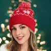 2022 neue Gestrickte Jacquard Weihnachten Hut Pelz Ball Saum Hut Herbst und Winter Warme Mütze Neue Jahr Geschenk Beanie Großhandel bonnets Y21111