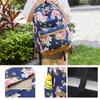 女性の屋外旅行ファッションキャンバスバックパックブックコンピューターソフト十代の若者たちUSB充電ポートガールスクール花のプリントY1105