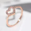 Anelli per le donne Ragazze dolce romantico cuore carino zircone 3 colori festa nuziale anello di barretta quotidiano gioielli di moda R916