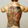 Große schwarze Gruppe Drachen, wasserdichte Tattoos, großer Wasserhahn, temporäre Tattoo-Aufkleber, voller Rücken, Körper, gefälschte Tätowierung für Mann und Frau. 8941299