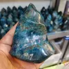 350-750g Naturale blu apatite bacchetta di cristallo di pietra decorazione della torcia di guarigione a punto singolo