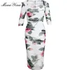 Fashion Designer dress Summer Women's Dress Square Collar Rose Floral-Print Slim Package buttocks Sexy Mesh Dresses 210524