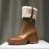 Luxury Women Betty PVC Rain Boots Womens Chunky Bootis Designer Half Boot Ladies Dress Shoes Brand 100 Real Leather Medal grov 9138852