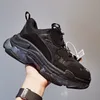 New Triple S Designer Shoes Luxury Sneakers Crystal Bottom Clear Sole 17FW Classic Black White Glitter Fashion Oversized Vintage Flat Trainers Boots