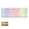 87 chaves Bluetooth com fio / teclado mecânico sem fio para AJAZZ K870T com RGB