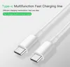 60W 3A Typ-C Fast Laddkablar 1m 3FT PD Sync-kabel för Samsung Huawei Notebook Support QC3.0 30cm 50cm kort 1,5m 2m 65W