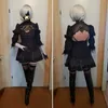 Anime Game Nier Automata 2b Yorha No.2 Cosplay Kostuum Outfits Set Halloween Dames Rollenspel Cosplay Kostuum Meisjes Feestjurk Y0903