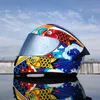 Casques de moto Motorfiets Integraalhelm Racing Klassieke Kraag Helmen Met Dubbele Lens Motocicleta Hoofddeksels Casque Casco Capacete