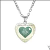 Подвесные ожерелья подвески ювелирные украшения мамы любят ожерелье стекло, форма сердца, мама, когда -либо модная мать, подарок S287, доставка 2021 1M