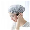 Bonnets de douche Accessoires de salle de bain Bain Maison Jardin Satiné Double couche Shampooing Cap Soins des cheveux Résistant à l'huile Imperméable à l'huile Dames Adt Farmh