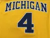 NCAA Michigan Wolverines 5 Jalen Rose Jersey Chris Webber 4 Juwan Howard 25 1 Charles Matthews 2 Jorda Poole College Basket Basket Giallo