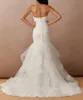 2021 Gorgeous Sweetheart Mermaid Wedding Gowns Coverd Button Backless Sweep Train Chruch Style Bridal Dress Custom Made