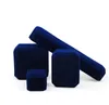 Square Shape Velvet Jewelry Packaging Holder Blue Color Box For Pendant Necklace Bracelets Rings Earring Boxes Display Decor