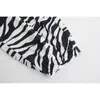 Zebra Print Design Mode Broek Elastische Taille Trekkoord Broek Lente Zomer Womens Casual Simple 210514