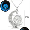 Pendant Necklaces & Pendants Jewelry Fashion Glowing In The Dark Moon For Women Hollow Tree Of Life Heart Mom Letter Luminous Chains Designe