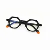 メンズオプティカルフレームブランドデザイナーメンメンズファッション不規則な六角スクエア眼鏡フレームビンテージスモール近視眼鏡2708